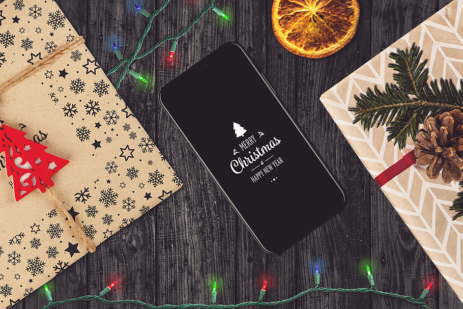 Iphone X Christmas Mock-up #6 in Mobile & Web Mockups - product preview 8