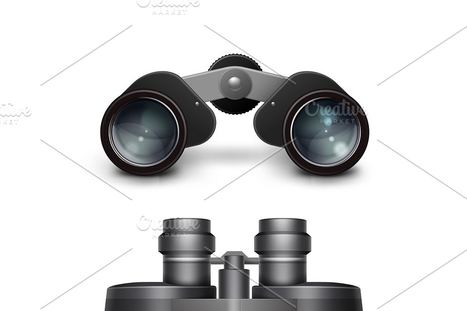 Black travel binoculars in Illustrations - product preview 8