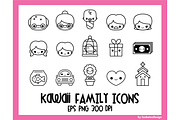 Kawaii family icons