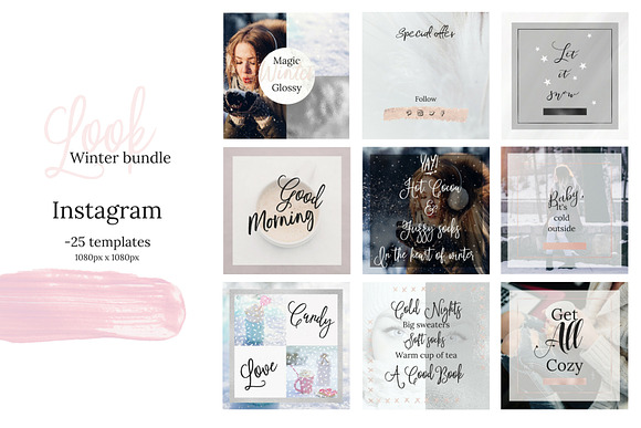 Instagram winter bundle in Instagram Templates - product preview 3