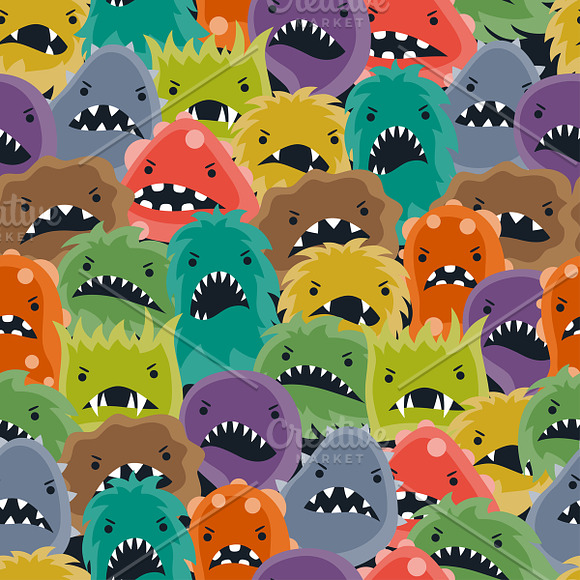 Patterns with little angry viruses. in Patterns - product preview 1