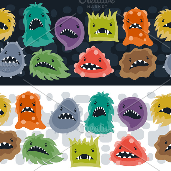 Patterns with little angry viruses. in Patterns - product preview 2