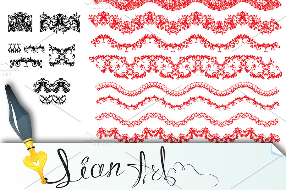 Frame Elements Set - different lace in Patterns - product preview 8