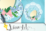 Easter greeting card with paper egg,