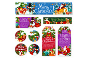 Christmas decoration holiday vector posters tags
