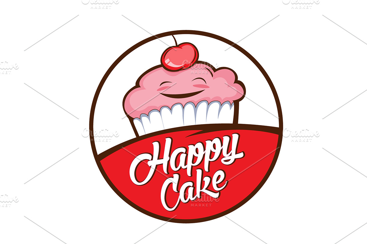 happy cake in Logo Templates - product preview 8