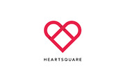 Heart Square Logo Template