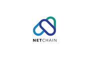 Net Chain N Letter Logo Template