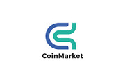 Coin Market C Letter Logo Template