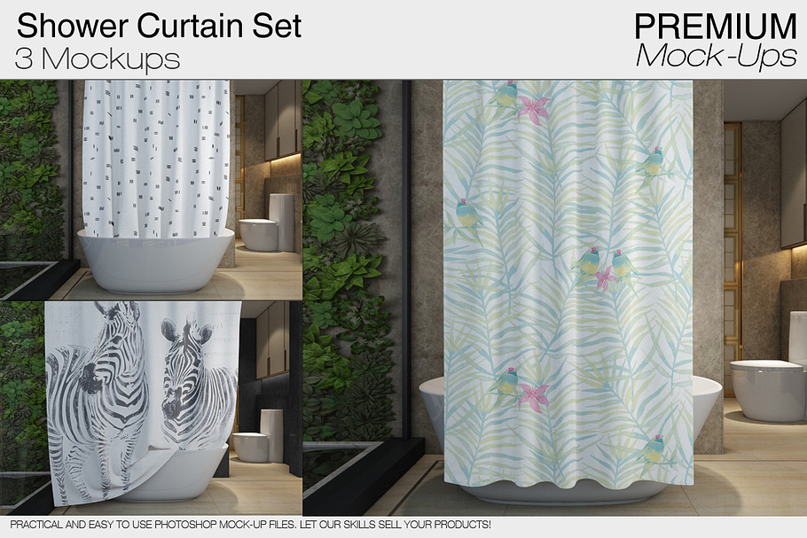 Shower Curtain Mockups in Product Mockups - product preview 8