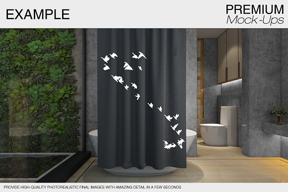 Shower Curtain Mockups in Product Mockups - product preview 5