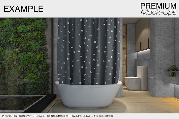 Shower Curtain Mockups in Product Mockups - product preview 6