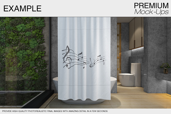 Shower Curtain Mockups in Product Mockups - product preview 8