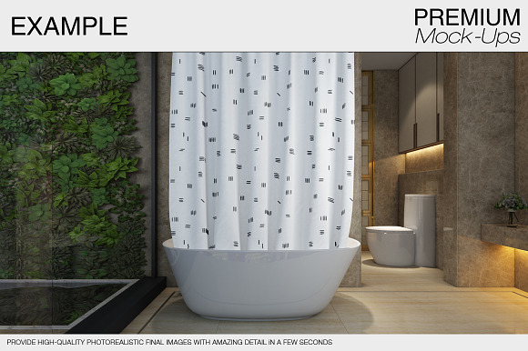 Shower Curtain Mockups in Product Mockups - product preview 9