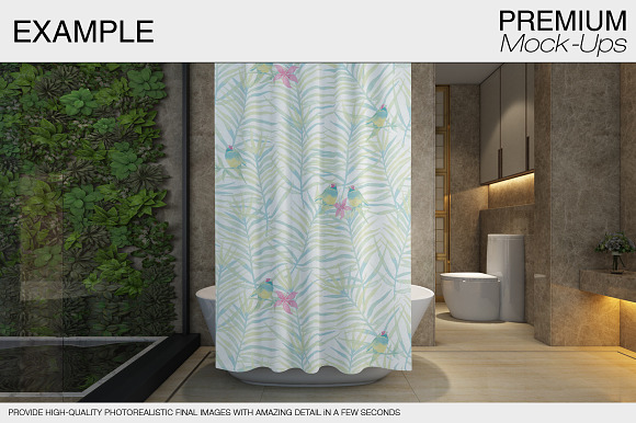 Shower Curtain Mockups in Product Mockups - product preview 13