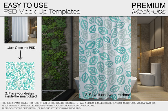 Shower Curtain Mockups in Product Mockups - product preview 15
