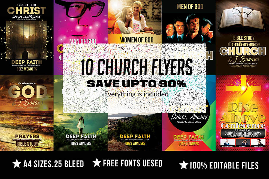10 Church Flyer Bundle