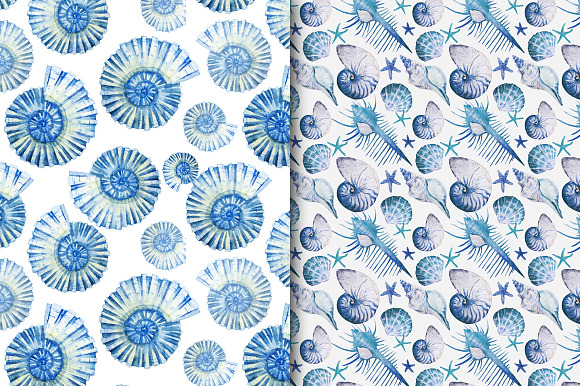Watercolor sealife pattern set vol.2 in Patterns - product preview 4