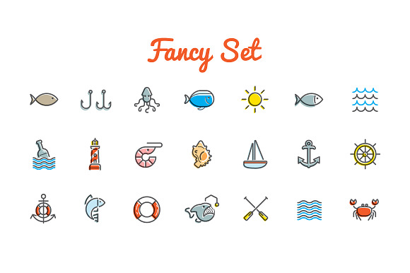 Awesome Sea/Food Icons and Logo Set in House Icons - product preview 1