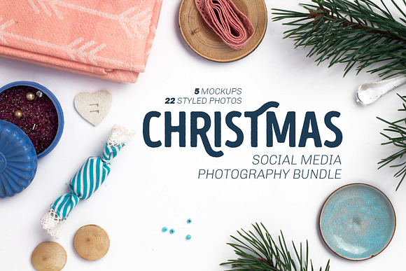 Christmas Social Media Photo Bundle  in Social Media Templates - product preview 2