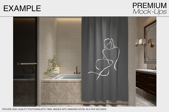 Bath Curtain Mockups in Product Mockups - product preview 2