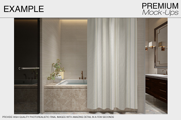 Bath Curtain Mockups in Product Mockups - product preview 3