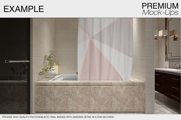 Bath Curtain Mockups in Product Mockups - product preview 9