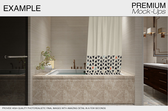 Bath Curtain Mockups in Product Mockups - product preview 10