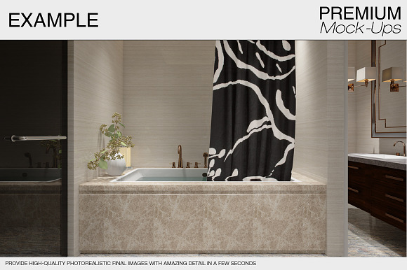 Bath Curtain Mockups in Product Mockups - product preview 13