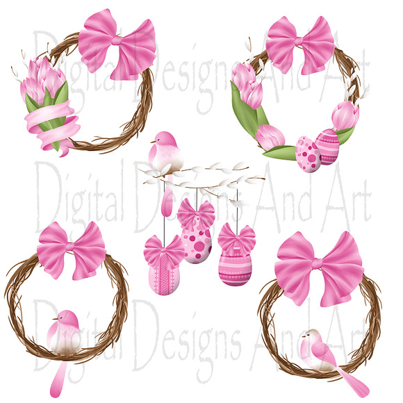 Easter in pink in Illustrations - product preview 1