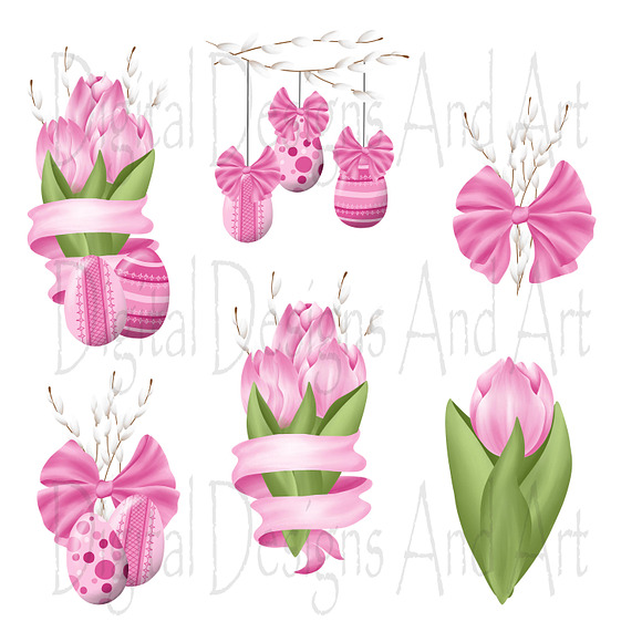 Easter in pink in Illustrations - product preview 2