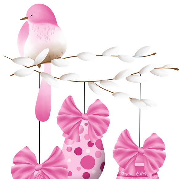 Easter in pink in Illustrations - product preview 5