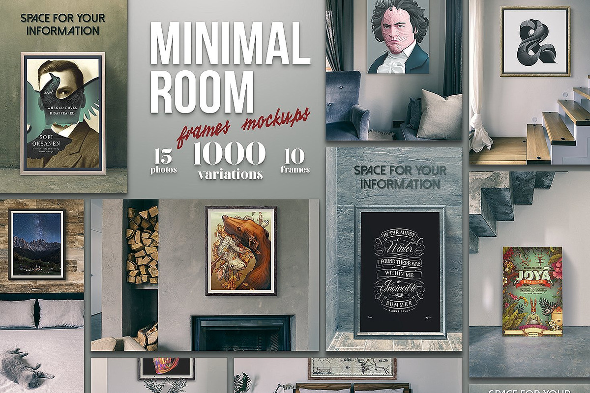 Minimal Room - Frames Mockups in Print Mockups - product preview 8