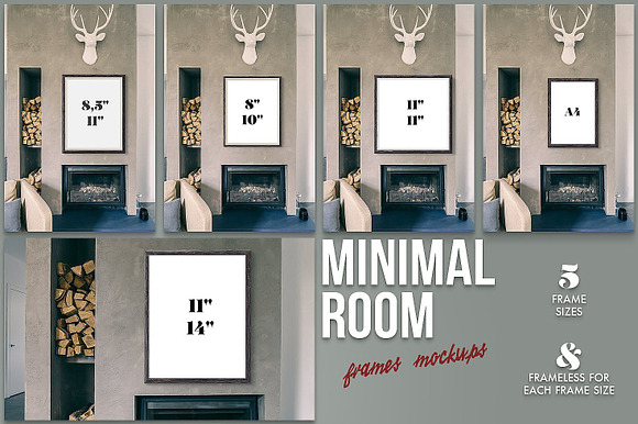 Minimal Room - Frames Mockups in Print Mockups - product preview 2