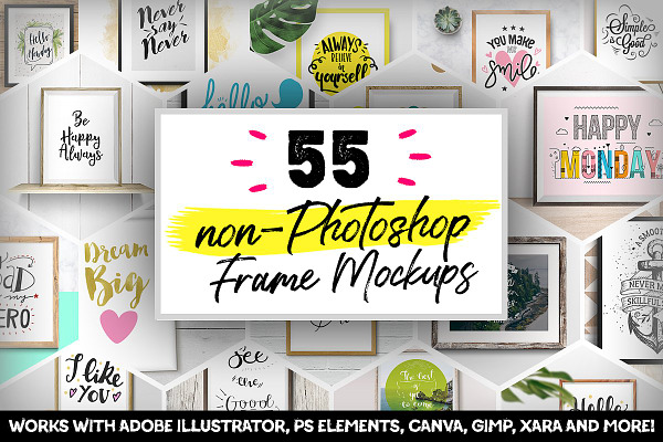 55 non-Photoshop Frame Mockups