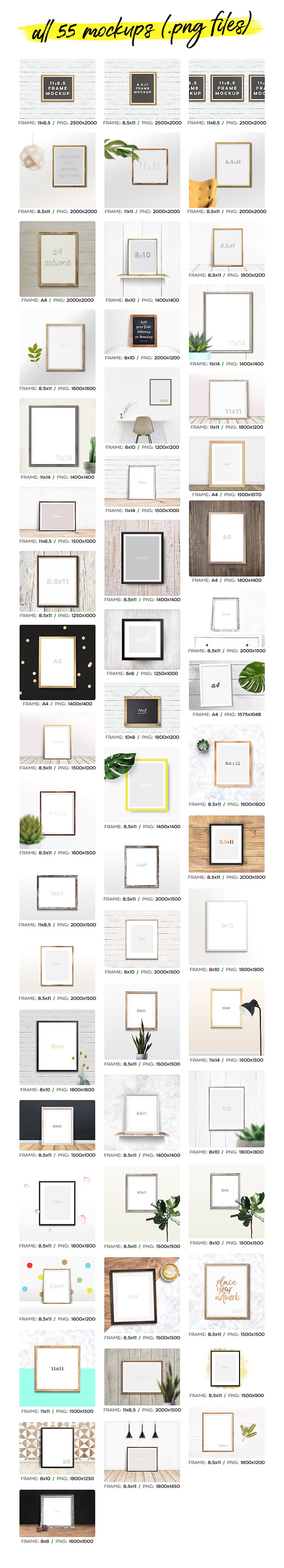 55 non-Photoshop Frame Mockups in Print Mockups - product preview 1