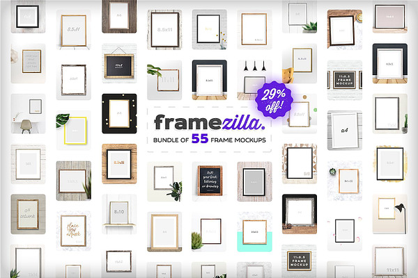 Framezilla Bundle. 55 Frame Mockups
