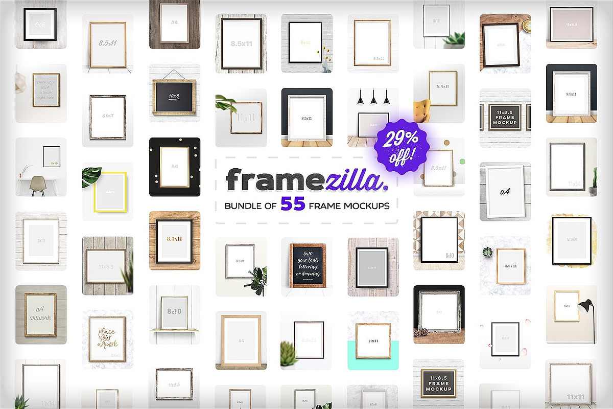 Framezilla Bundle. 55 Frame Mockups in Mockup Templates - product preview 8