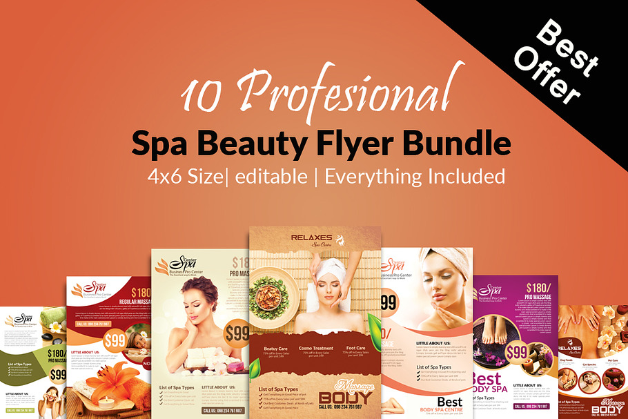 10 Beauty Spa Flyer Bundle Vol:01 in Flyer Templates - product preview 8