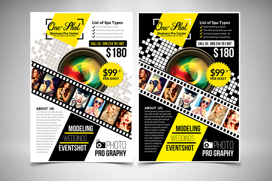 Photography Flyer 2 Color Options