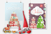 Merry Christmas Posters Set