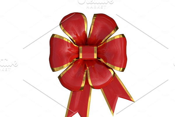 xmas bow in red and gold