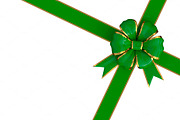christmas bow in green and gold
