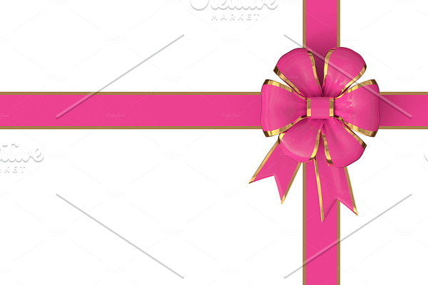present decoration in pink and gold