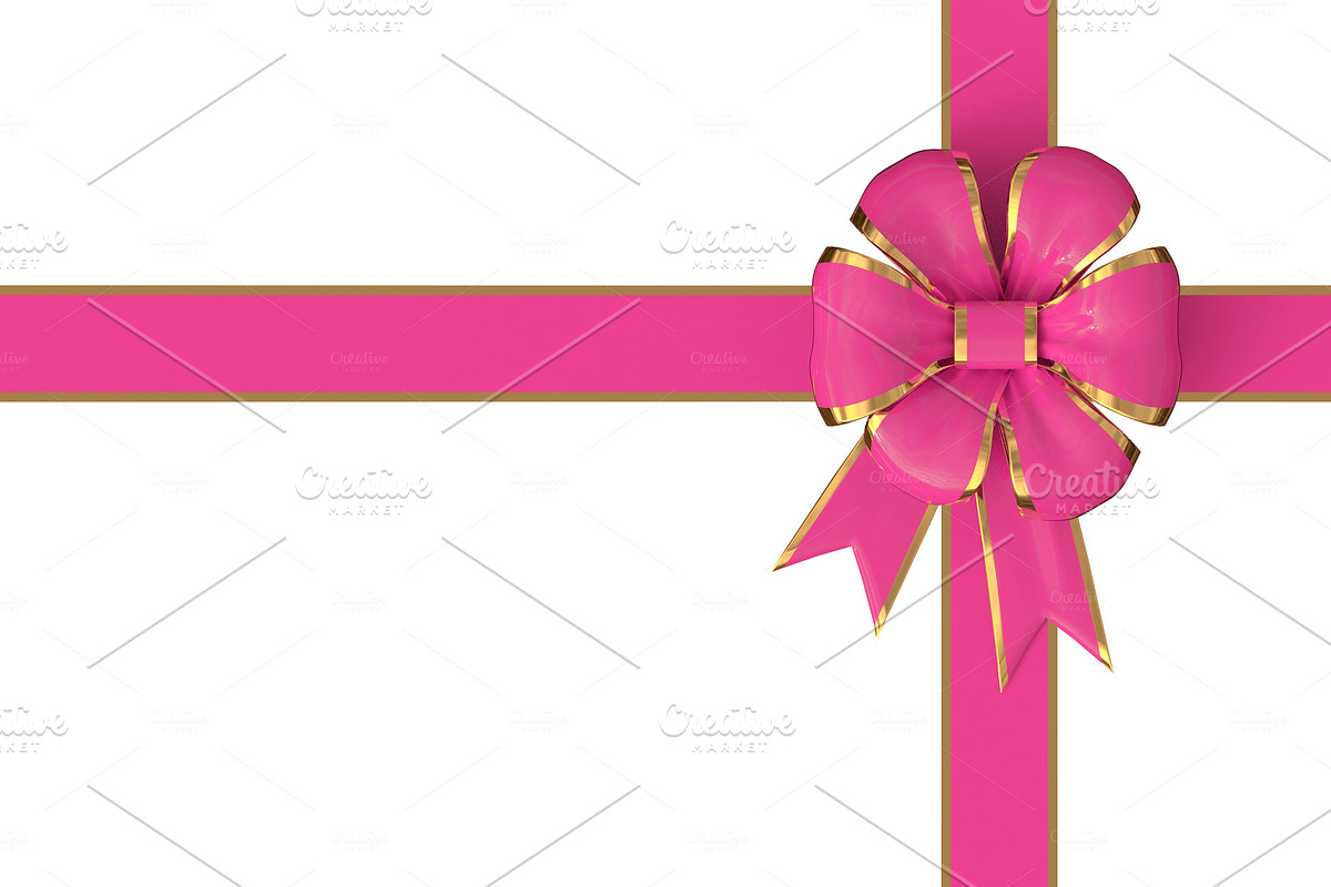 present decoration in pink and gold in Objects - product preview 8