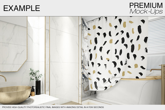 Bath Curtain Mockups in Product Mockups - product preview 3