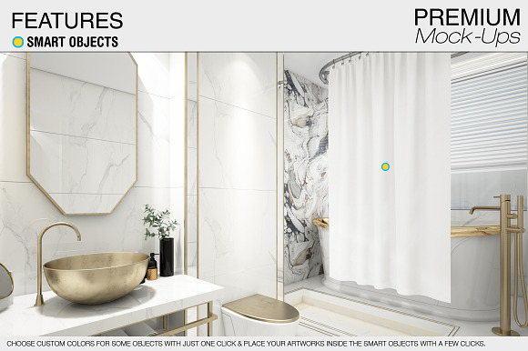 Bath Curtain Mockups in Product Mockups - product preview 5