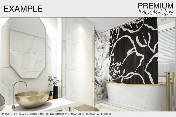 Bath Curtain Mockups in Product Mockups - product preview 8
