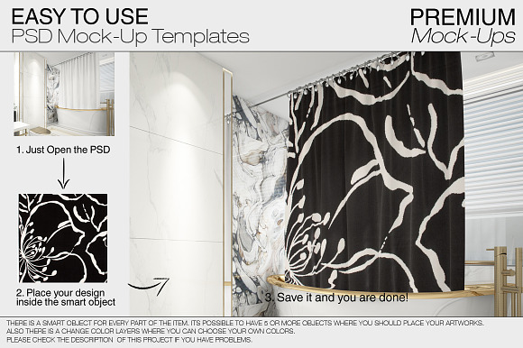 Bath Curtain Mockups in Product Mockups - product preview 10
