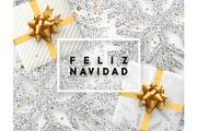Spanish lettering Feliz Navidad.
